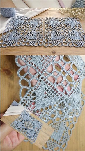Easy Crochet Square Doily🤍 ‪@LitkeTatyana‬
