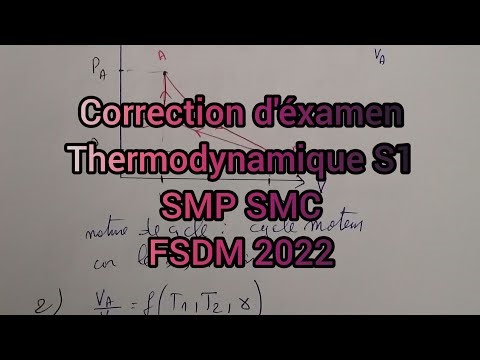 correction d'éxamen thermodynamique S1 SMP SMC fsdm 2022