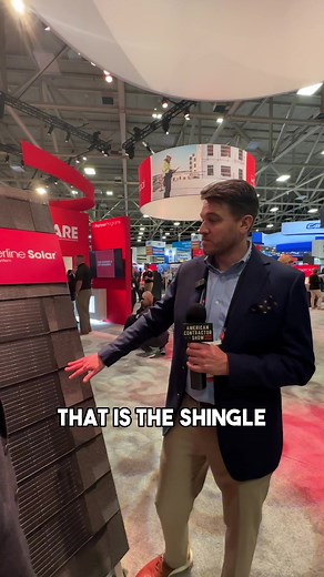 A shingle that produces energy 🤔What are your thoughts on solar? Stay tune for American Contractor content! #contractor #construction #tools #roofingcontractor #GAF | American Contractor