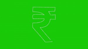 Download Indian Rupee Symbol Dotted Hand Drawn Animation for free