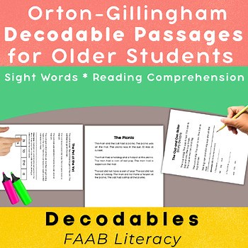 Decodable Passages for Older Students| CVC, Long Vowels, Digraphs| Comprehension