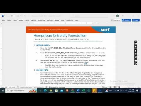 New Perspectives Excel 2019 | Module 11: SAM Project 1a Hempstead University Foundation