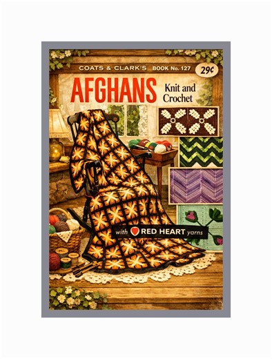 Vintage Afghan Collection – Assorted Knit & Crochet Blanket Designs - Etsy
