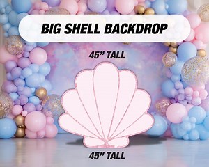 Pink Backdrop Clam Shell Mermaid Cutout Sea Shell Birthday Under the Sea Ocean Themed, Mermaid Themed Party Decor, Baby Shower, High Quality - Etsy