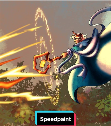 Created an new character for a dnd world n I honestly just love drawing his stupid fire spells #art #speedpaint #lunarjackalope