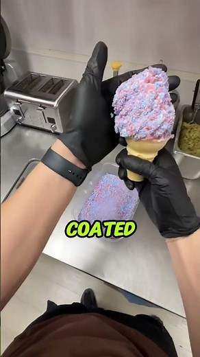 Cotton Candy Crunch Ice Cream Cones: A Sweet & Creative Twist 🍦✨!#candy #shorts
