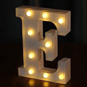 Light Up Letters, Led Letter Lights 26 Alphabet, Decorative Lighted Letter, Battery Powered Led Marquee Letters for Party, Bar, Night Light, Home Decor(E)