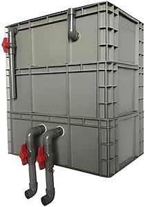 Aquarium Filter Box, Large Filter Kit For Aquarium, Ponds, Fish Tank, External 3 Tiers Water Cycle Filter Box - Purification Add Oxygen, No Pump & Filter Media ( Color : Gray , Size : 60x40x70cm )