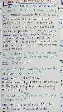 Discuss Cloud Computing Concept l Key Benefits l Could Computing Models & Services #shorts #network