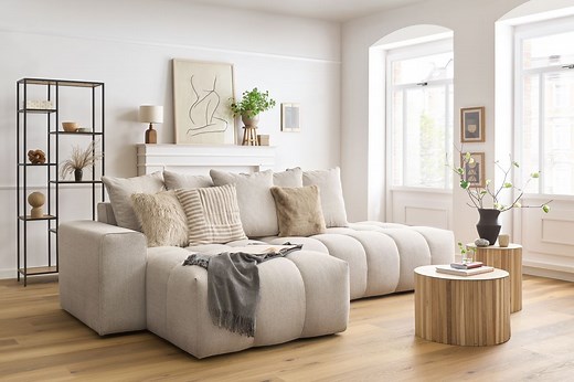 Canapé d'angle fixe MONT-BLANC tissu | BOBOCHIC®