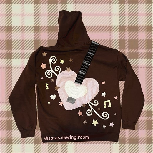 Sara Dickman | neapolitan ice cream themed guitar zip up i made🤎🤍🩷 such a sweet color palette;) i’m currently not taking new custom orders, but i’ll make... | Instagram