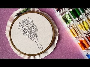 Floral brush embroidery tutorial || Embroidery for Beginners - Let’s Explore