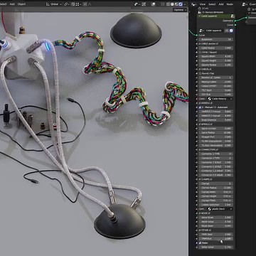 Generate procedural USB connectors, Internet wires, and old-school stationary phone cords with this neat Geometry Nodes tool for Blender. Learn more and get the tool: https://80.lv/articles/a-cool-add-on-for-generating-procedural-usb-cables-in-blender/ | 80 Level