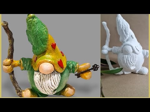 Easy Gnome Using Homemade Air Dry Clay Craft Ideas