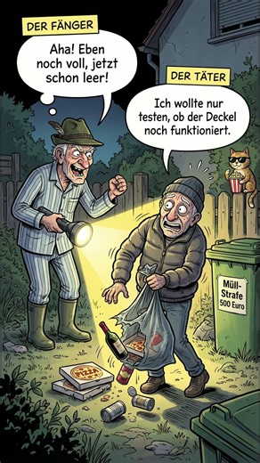 Der Mülltonnen-Schmuggler um Mitternacht 🗑️🔦 #lachen #witz #lustig #funny #memes