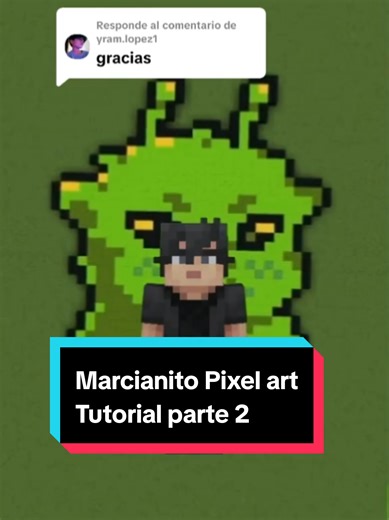 Respuesta a @yram.lopez1 parte 2 marcianito Pixel Art tutorial #tutorial #pixelart #minecraft #alien #marciano