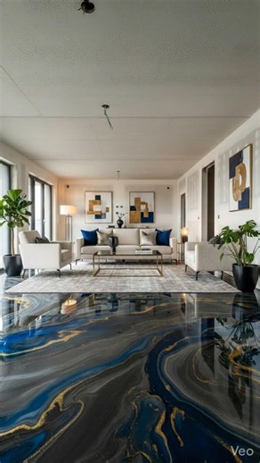 “From Dust to Luxury 😱 Epoxy Floor Living Room Transformation!”