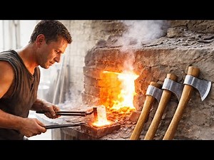 Blacksmithing – Forging a Bearded Axe | Axe Making Process