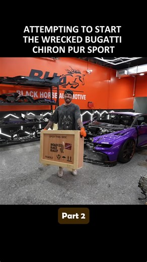 Starting the Wrecked Bugatti Chiron Pur Sport