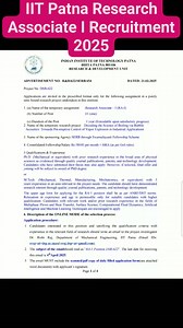 3.5K views | IIT Patna Research Associate I Recruitment 2025 #iitpatna | Government Jobs | Facebook