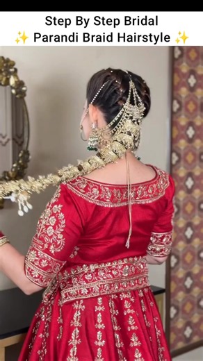 By- nehazzbridalmakeup_ludhiana | bridal paranda braid hairstyle tutorial #shorts #hairstyle #braid