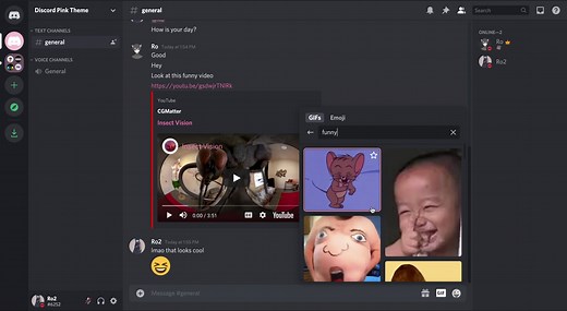 I Present to you, Discord Pink theme (Done in the web version)