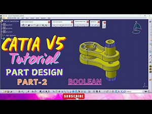 CATIA V5 Part Design Boolean Tutorials-2 | Crank shaft Modelling with Boolean Operations #catia