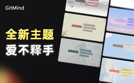 GitMind，让知识更好看！全新五大系列主题背景，酷炫来袭！