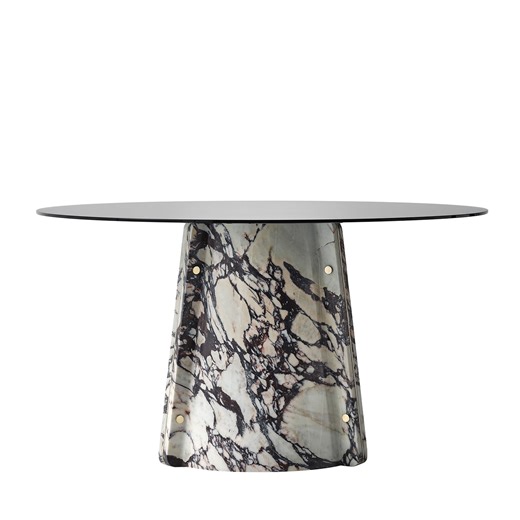 Elitra Round Purple Calacatta Marble Dining Table