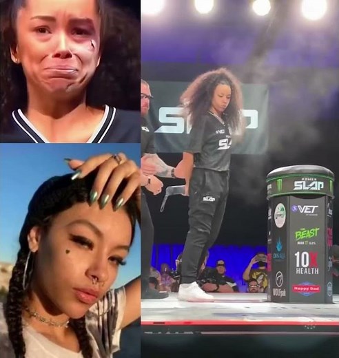 Woman started crying after being slapped really hard in Power Slap for money.👀😳