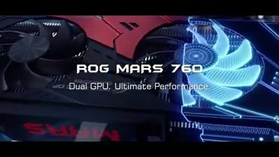 ROG MARS 760 features two GeForce® GTX 760 graphics-processing units (GPUs) to outpace even GeForce GTX Titan cards —Tomb Raider runs 39% faster. Exclusive ASUS technologies include DirectCU II for 20%-cooler and quieter operation, DIGI voltage-regulator module (VRM) for ultra-stable power and GPU Tweak to push the two GTX 760 GPUs to extremes. | ASUS