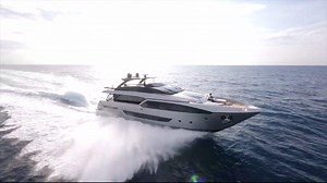 The clean, understated design of the Riva 90' Argo, all yours to explore at her debut next week at the Cannes Yachting Festival. https://bit.ly/2ZvH5zL | Riva Yacht