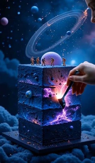 【ASMR】🌌 Cosmic Cake with Astronauts 🧑‍🚀✨ Galactic Jelly & Otherworldly Textures