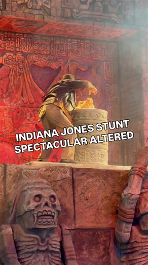 Here’s the altered boulder scene in Indiana Jones Epic Stunt Spectacular since the incident where the 400-pound boulder prop came loose from its track during the show. #disneyworld #indianajones #hollywoodstudios #waltdisneyworld | ThrillGeek