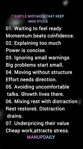 Subtle mistakes that keep men stuck #manup #levelup #nevergiveup #MasculineFocus #manupdaily