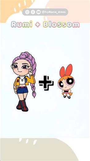 How to draw Rumi + Powerpuff girls | Mix characters drawing 🎨 Who's next? #ivymama