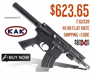 KAK K15 AR15 7.62x39 Pistol $623.65, Flat Rate Shipping just $9.99