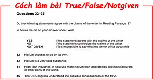 IELTS Reading: Cách làm bài TRUE/FALSE/NOT GIVEN hoặc YES/NO/NOT GIVEN