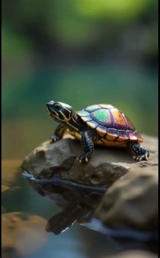 Tiny Rainbow Turtle’s Magical Dive into the River 🌈🐢 | #cartoon #animals #animation