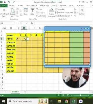 Dynamic Attendance Sheet in 1 min #techcomputerhindi #mstechtricks #microsoftoffice