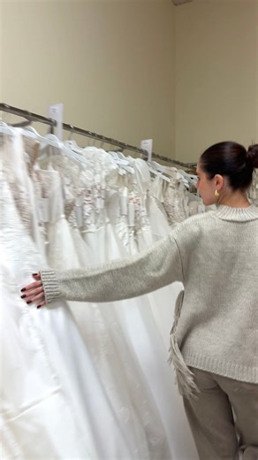 New York Lace | MA Bridal Boutique on Instagram: "Dress #1 that we would pull if Mrs. Claus came in looking for her dream wedding gown! 🤍 Picture this - 27 year old Mrs. Claus, winter wedding (of course), sleigh ride ceremony entrance, a beautiful light snow flurry, and a 20 ft. christmas tree at the center of the dance floor. ❄️"