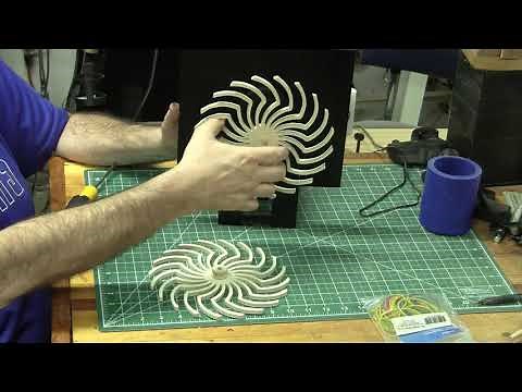 Kinetic Art Scroll Saw Pattern. Motor driven.