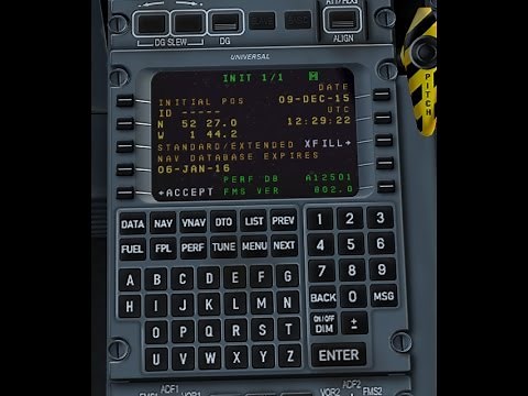 Q400 Flight BHX-JER Flight Management System Departure Setup