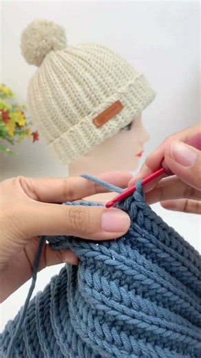 Crochet stitch for hat #crochethat#crochettutorial
