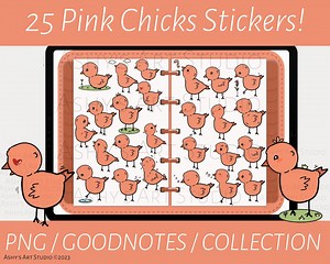 Pink Chicks, Spring, Goodnotes Stickers, Kawaii Animals, Goodnotes Elements, iPad Stickers, Goodnotes Planner Digital Stickers - Etsy