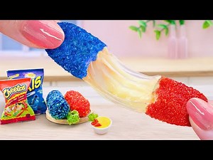 Takis Vs Cheetos Challenge 🐯 Cook Cheetos and Takis Flamin' Hot Mozzarella Sticks in Mini Kitchen