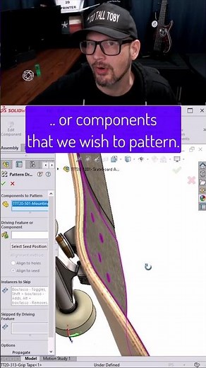 SolidWorks ASSEMBLY pattern into HOLES #solidworks #assembly #shortcuts #parts #tutorial #cad