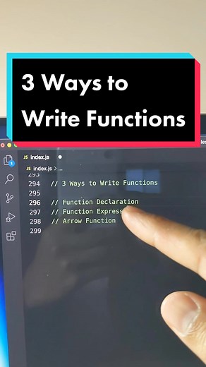 Learn to Code JavaScript: Writing Functions 👩🏽‍💻 #codingbootcamp #codingforbeginners #learntocode #codingtiktok #99DaysofJavaScript #laternerd✌️