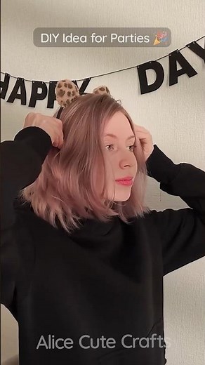 Cute Cat Ears Headband 🐾 DIY Idea for Parties 🎉