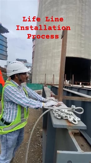 Odisha Safety Professional on Instagram: "#safety #safetyfirst Lifeline Installation Process #height #heightwork #fallprotection"